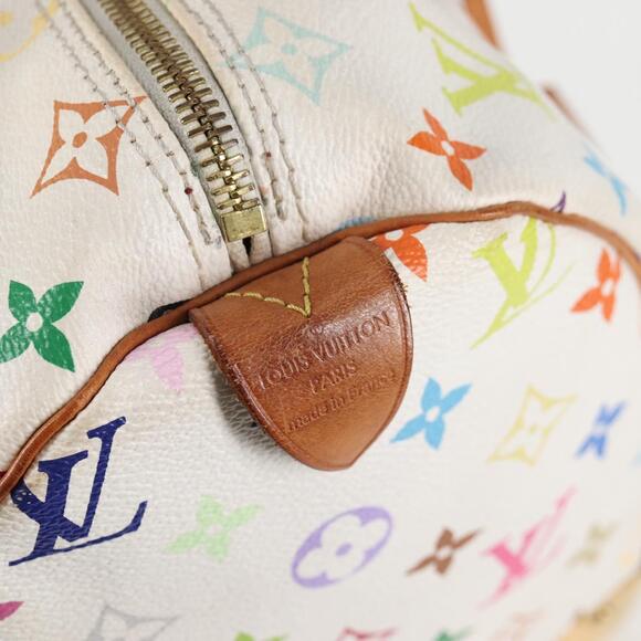LOUIS VUITTON Monogram Multicolor Speedy 30 Hand Bag White M92643 - Picture 14 of 16